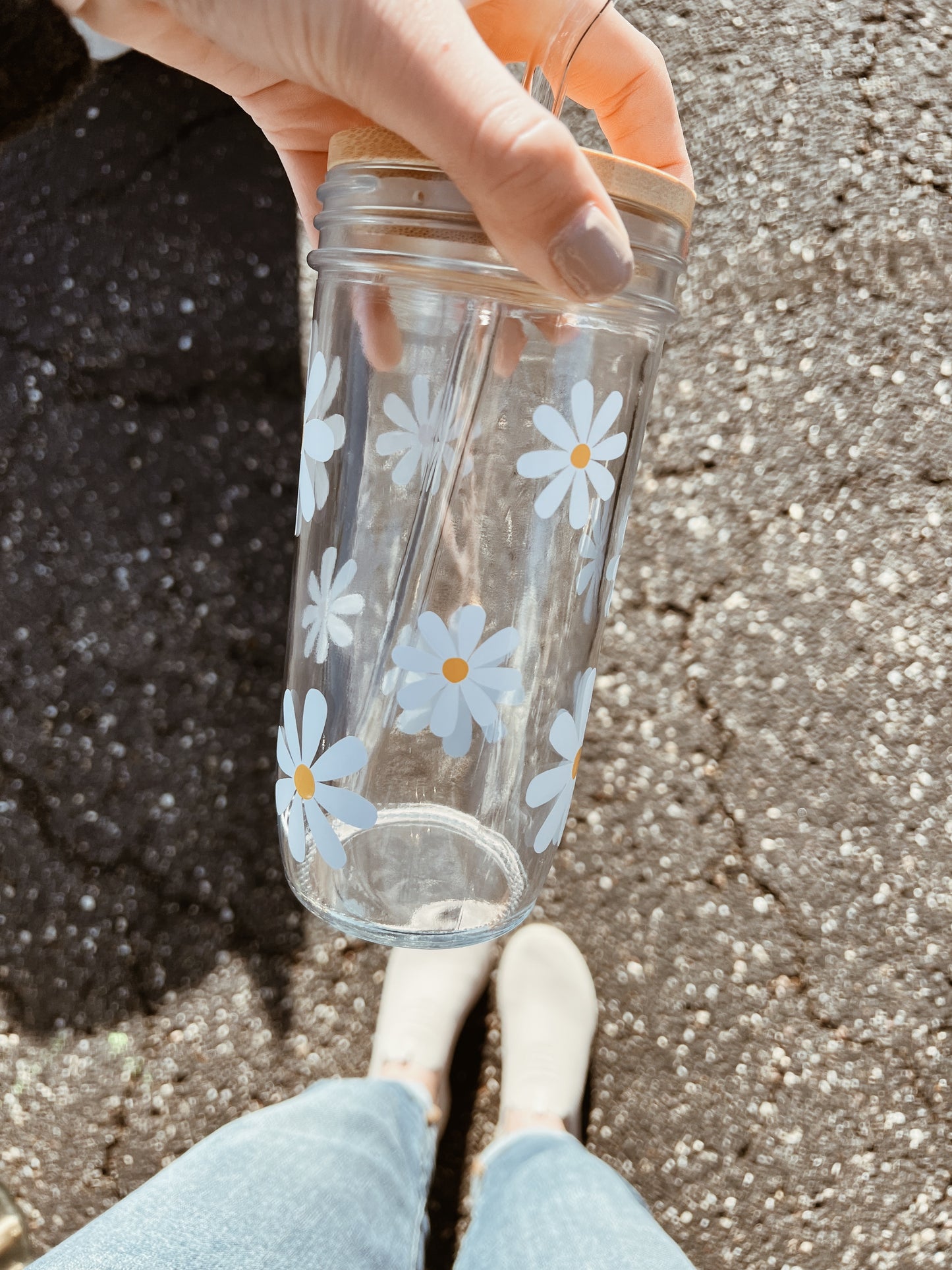 Oopsie Daisy Glass Tumbler 22oz