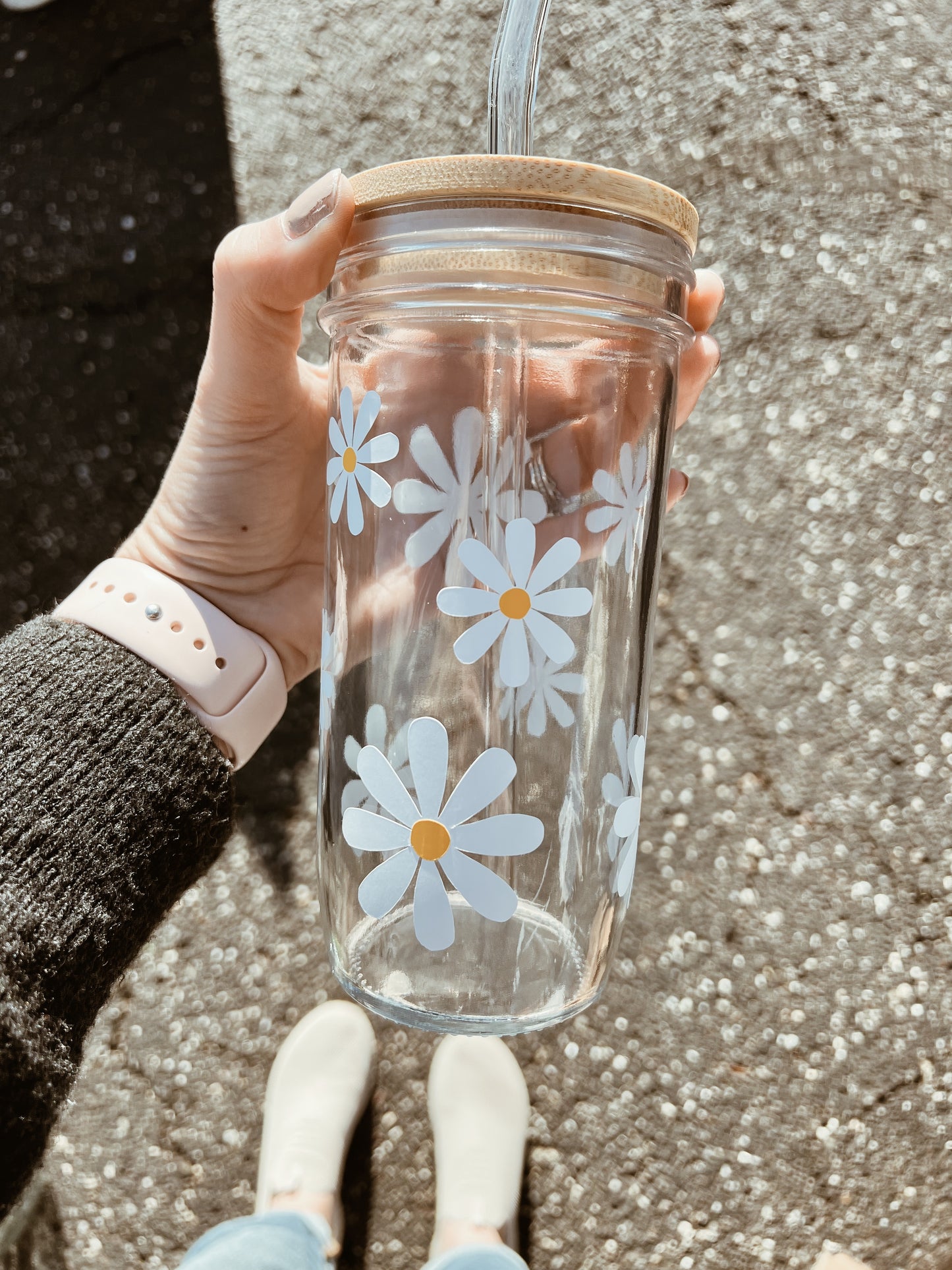 Oopsie Daisy Glass Tumbler 22oz